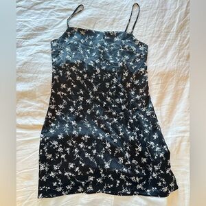 Garage- Floral Black and White Slip Dress